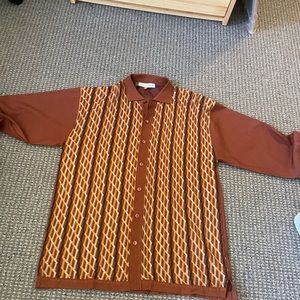 Vintage Orange long sleeve button down shirt